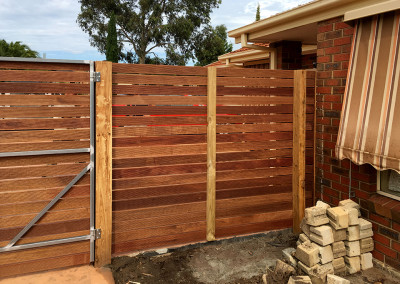 Horizontal Cedar Fence with Double Hinged Gate