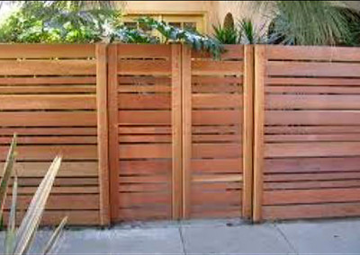 Modern Horizontal Cedar Fence with Access Gate