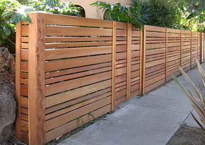 Modern Horizontal Cedar Fence with Access Gate