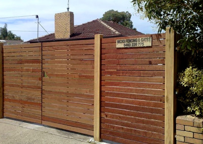 Horizontal Cedar Fence with Double Hinged Gate